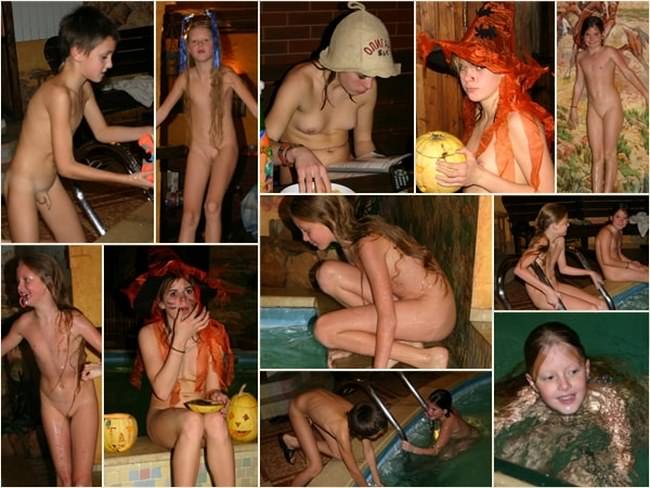 Purenudism in pool - A wild wild west party [NudistWorld]